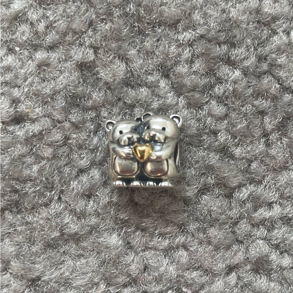 Pandora Silver and Gold “Bears with Heart” Charm